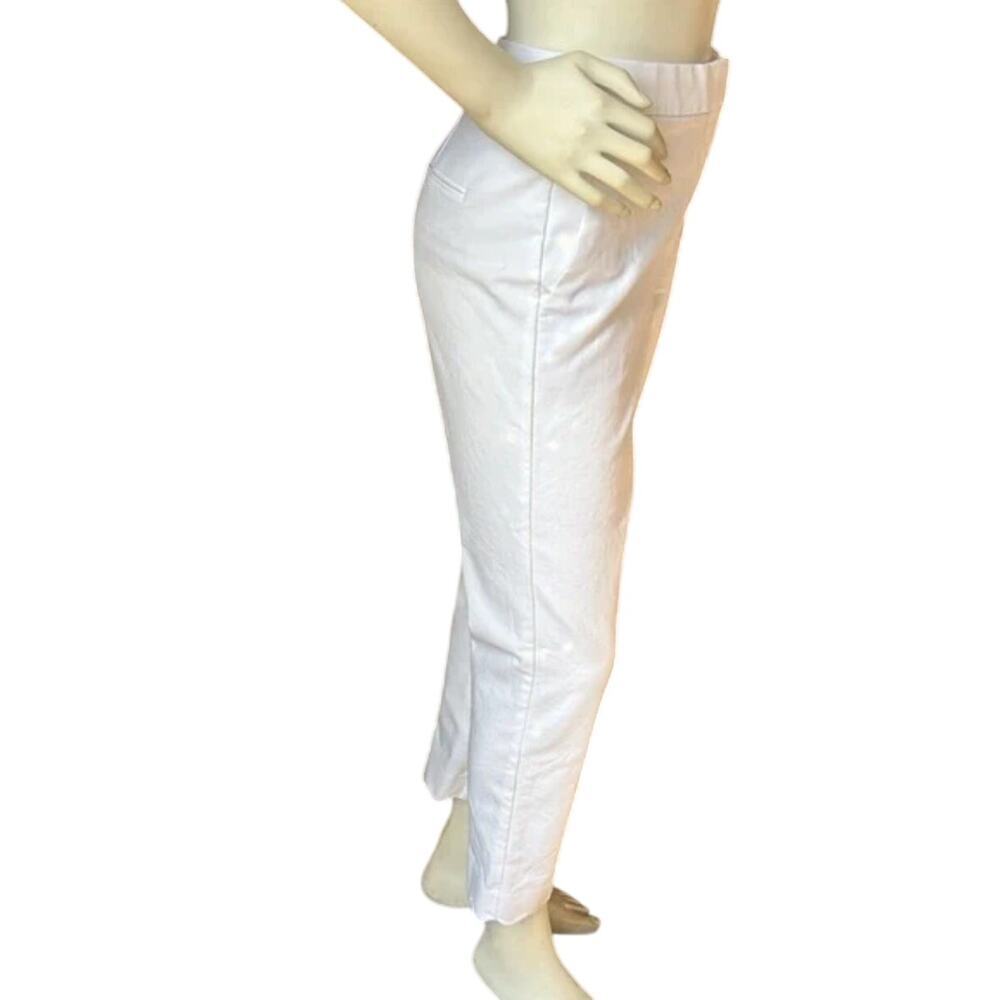 Ann Taylor The Scallop Hem High Waist Ankle Pant White Size 12 - Picture 6 of 10